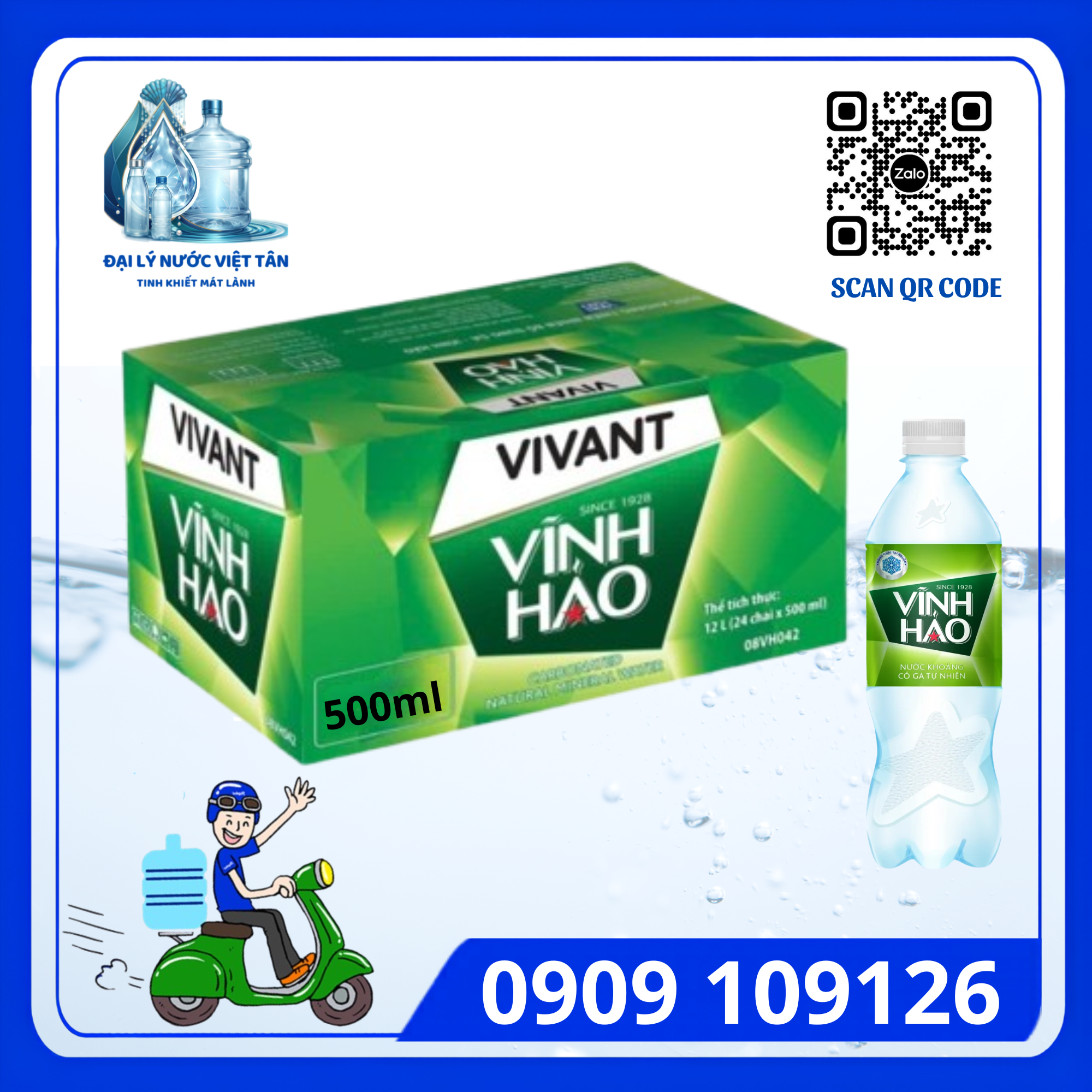 Nước khoáng có ga Vĩnh Hảo 500ml