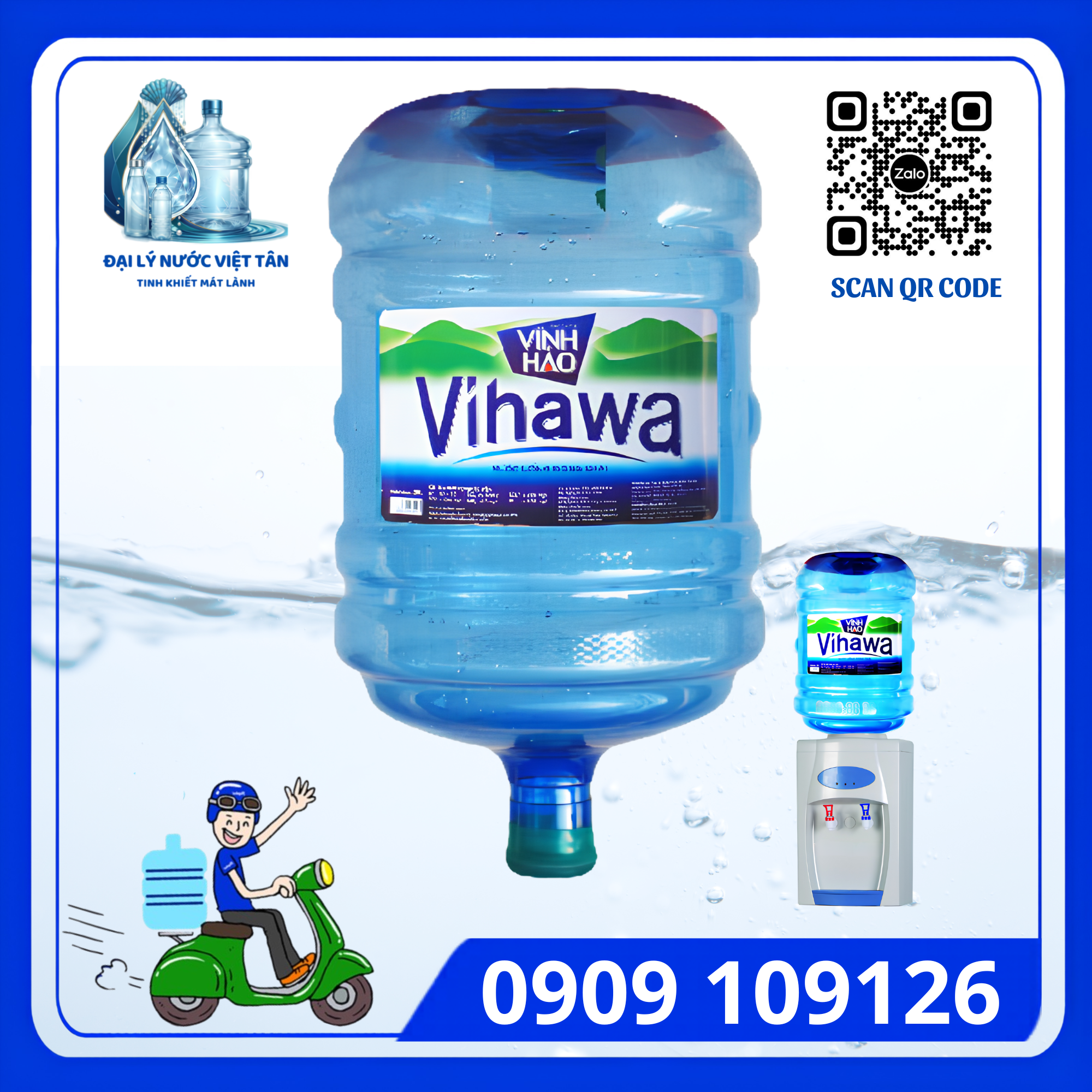 Nước tinh khiết Vihawa 20 lít (bình úp)
